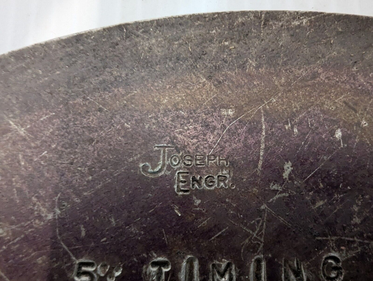 Vintage Joseph Engr 5" Timing Cam 10" Dia 1.5" Bore 0.5" Thick - Free Shipping