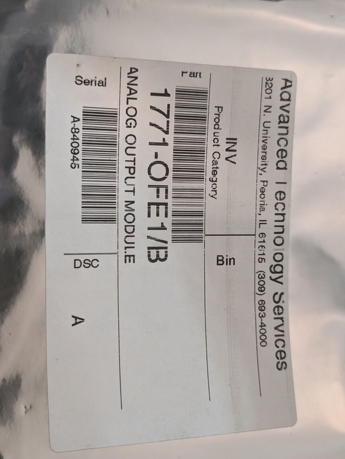 Allen Bradley 1771-OFE1/B Analog Output Module, 4 Channel, Series B - Free Ship