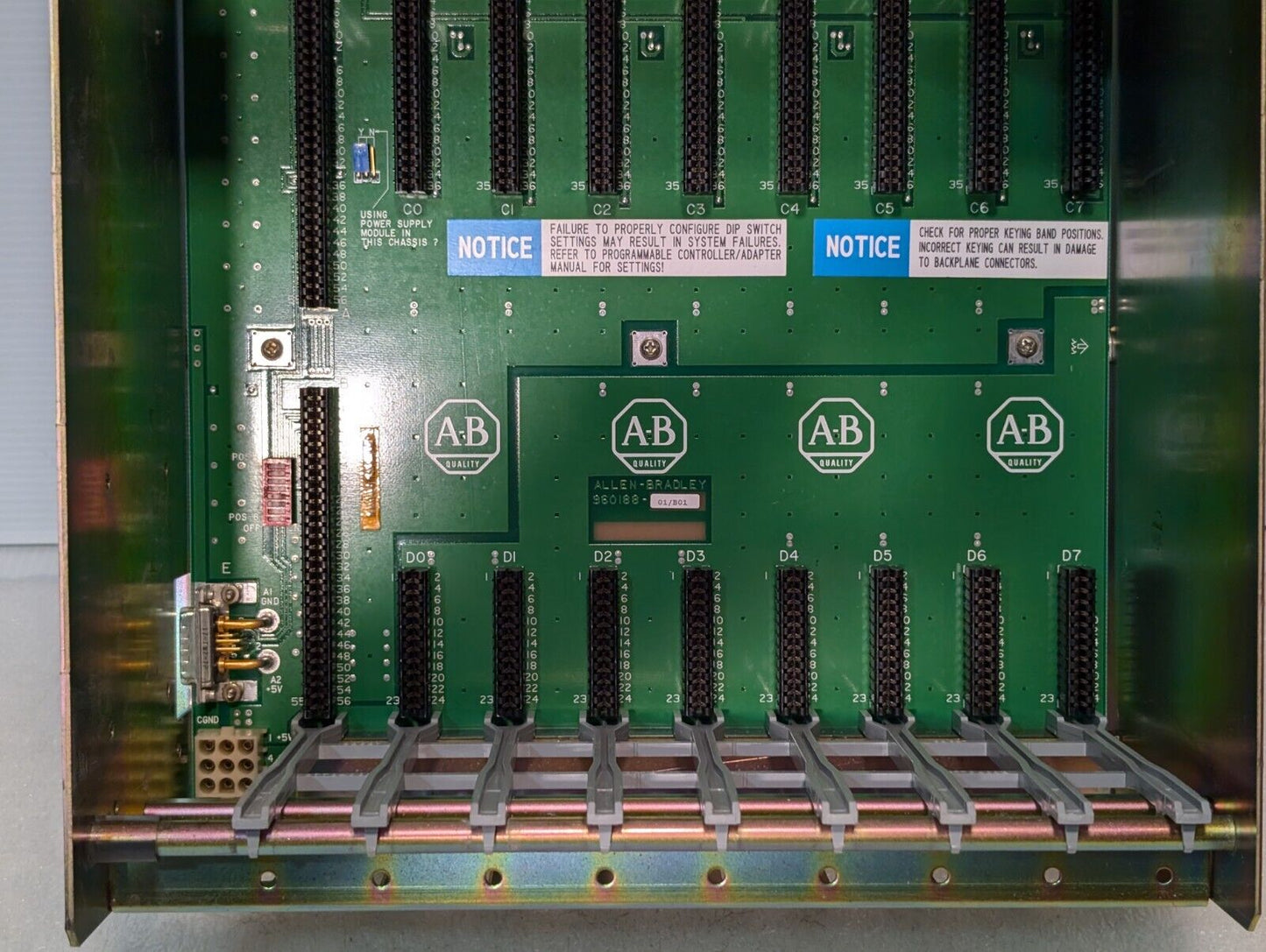 Allen Bradley 1771-A2B PLC 8 Slot I/O Chassis, Series B - Free Shipping