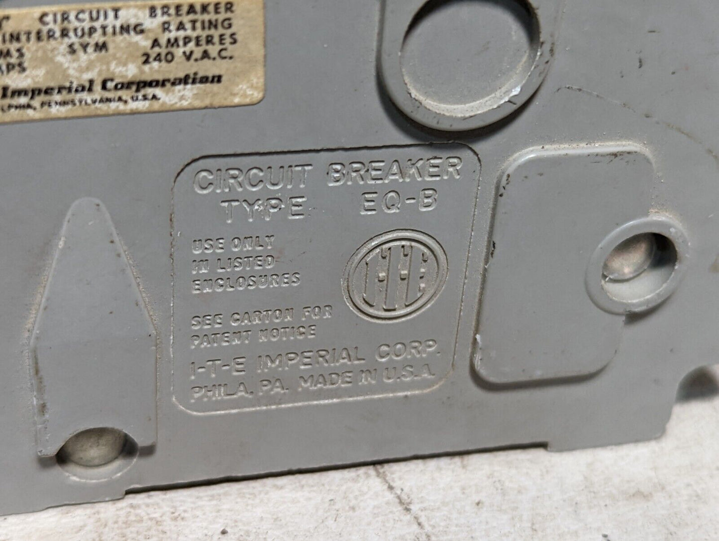 ITE HB3-BO20 circuit breaker, 20A, 240VAC, 3 pole, HB3-B020