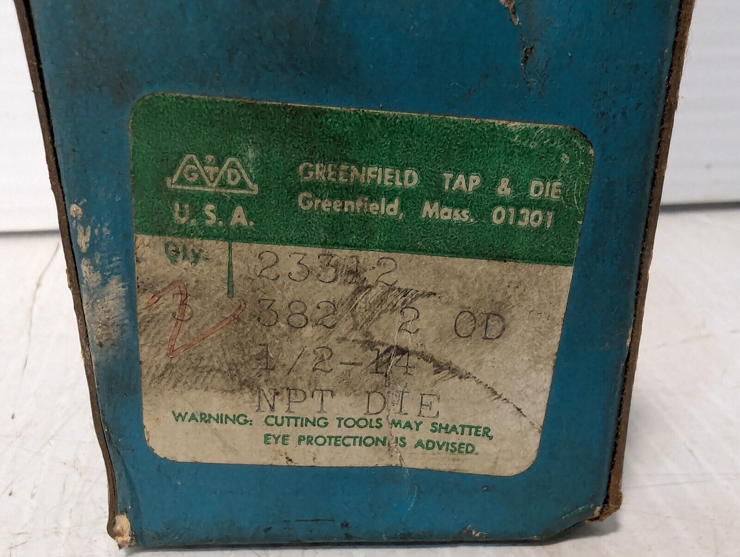 United-Greenfield 23312 NPT Die 1/2-14, TRW Inc. Pipe Threader -Made in USA