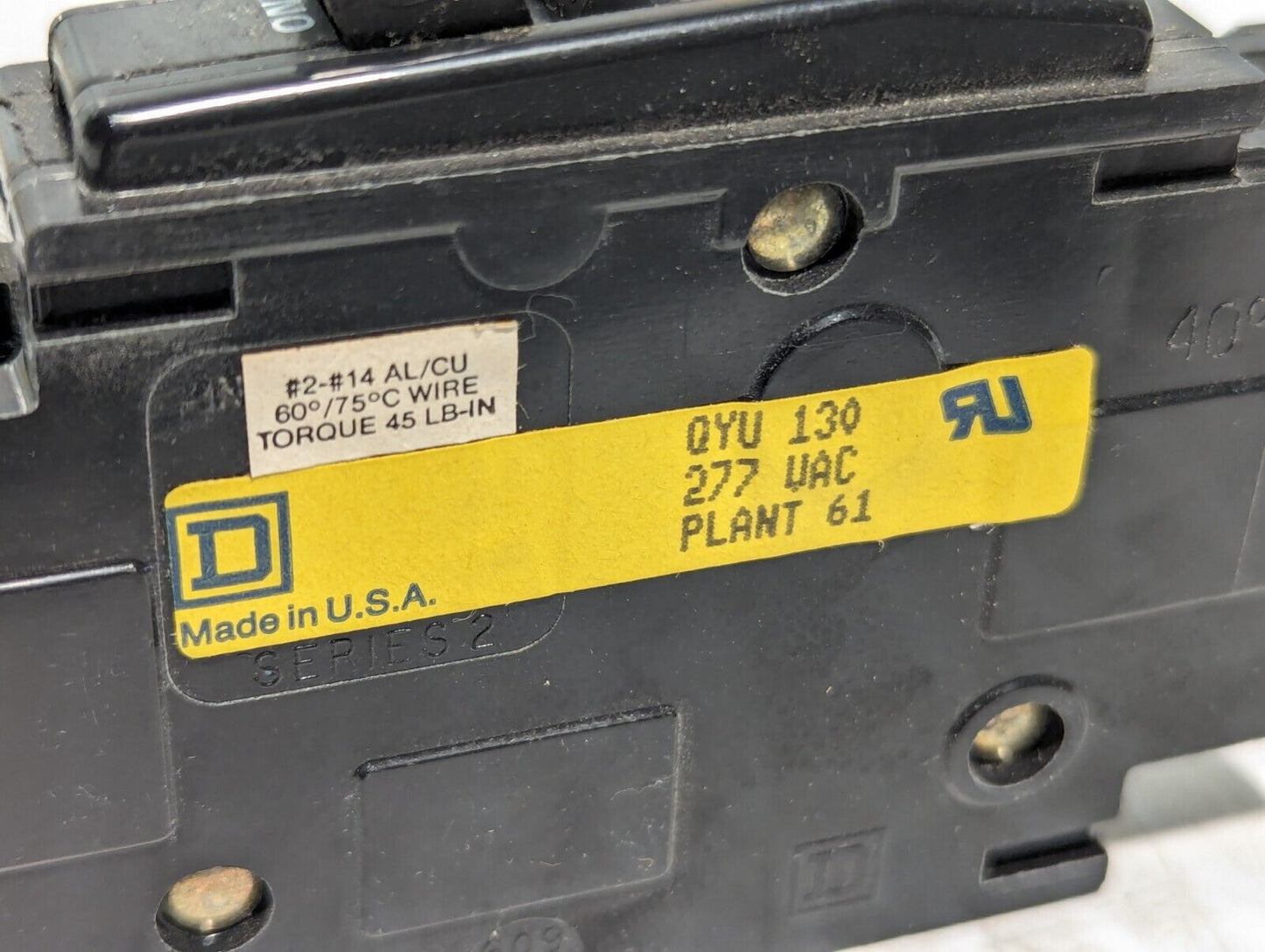 Square D QYU130 Thermal Magnetic Mini Circuit Breaker, 30A, 277v, 1-Pole