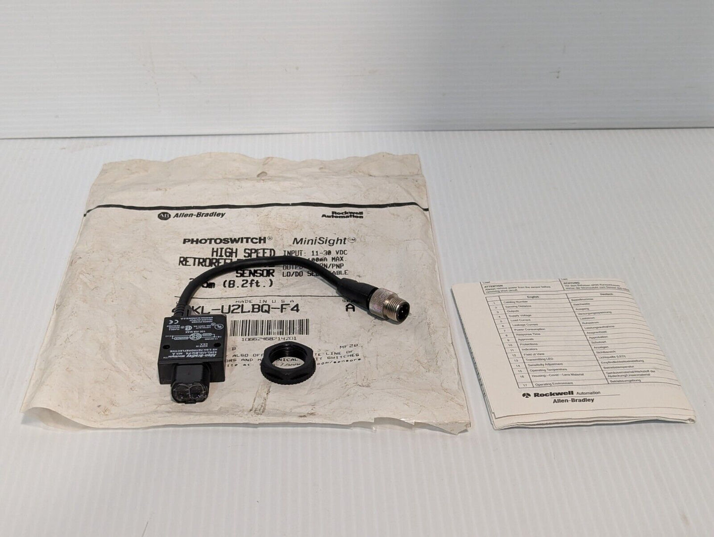 NOS Allen-Bradley 42KL-U2LBQ-F4 Series A Minisight Photoelectric Switch Sensor