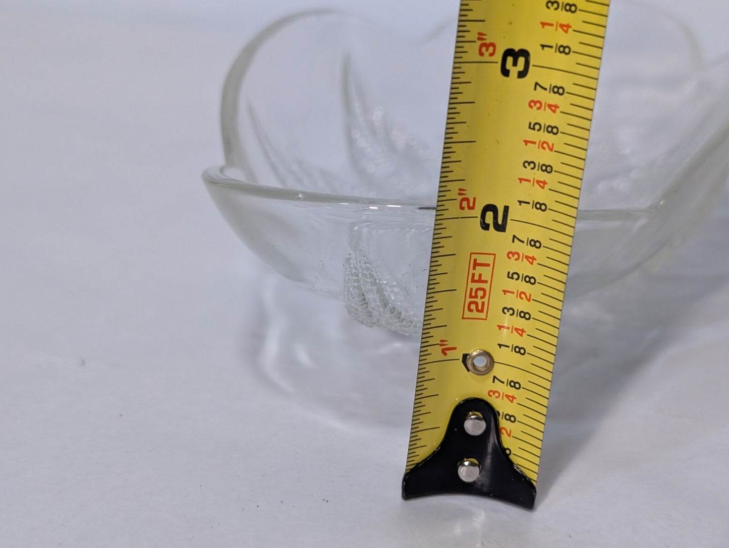 Vintage Oval Renaissance Hocking Clear Glass Dish with Beaded Leaf Motif
