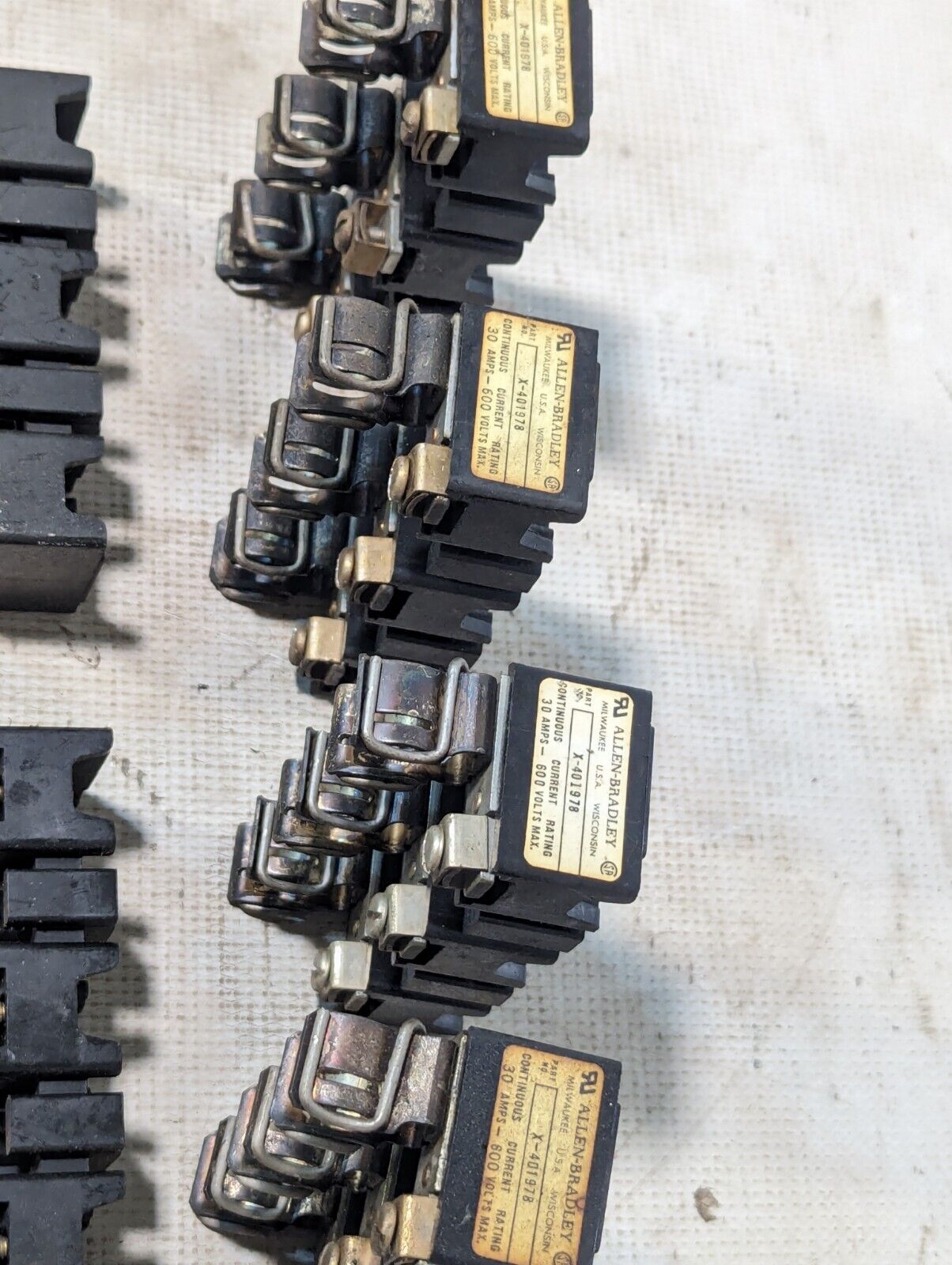 Lot of 4 Allen-Bradley X-401978 Fuse Holder, 30a, 600v Max, 3-Pole - Free Ship
