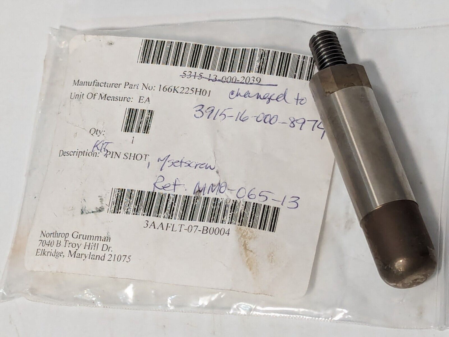 166K225H01 Pin Shot - Free Shipping