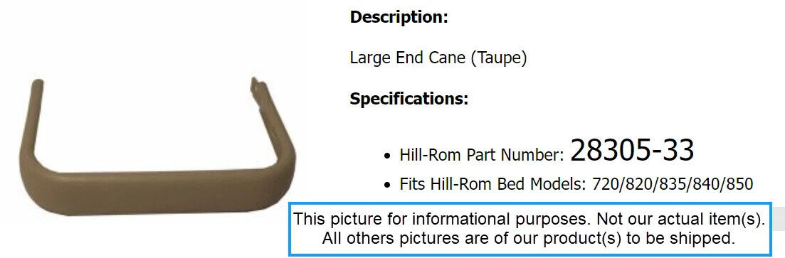 Lot of 2 Hill-Rom 28305 Large End Cane Fits Hill-Rom Beds: 720/820/835/840/850