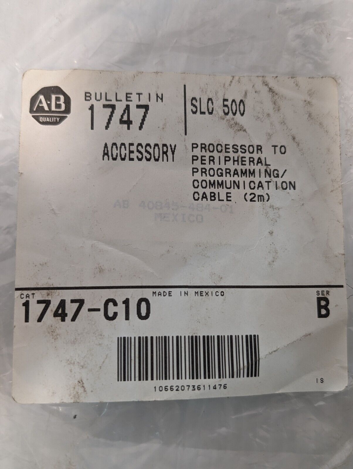 *Allen Bradley 1747-C10 Processor to Peripheral Programming Cable Free Shipping*