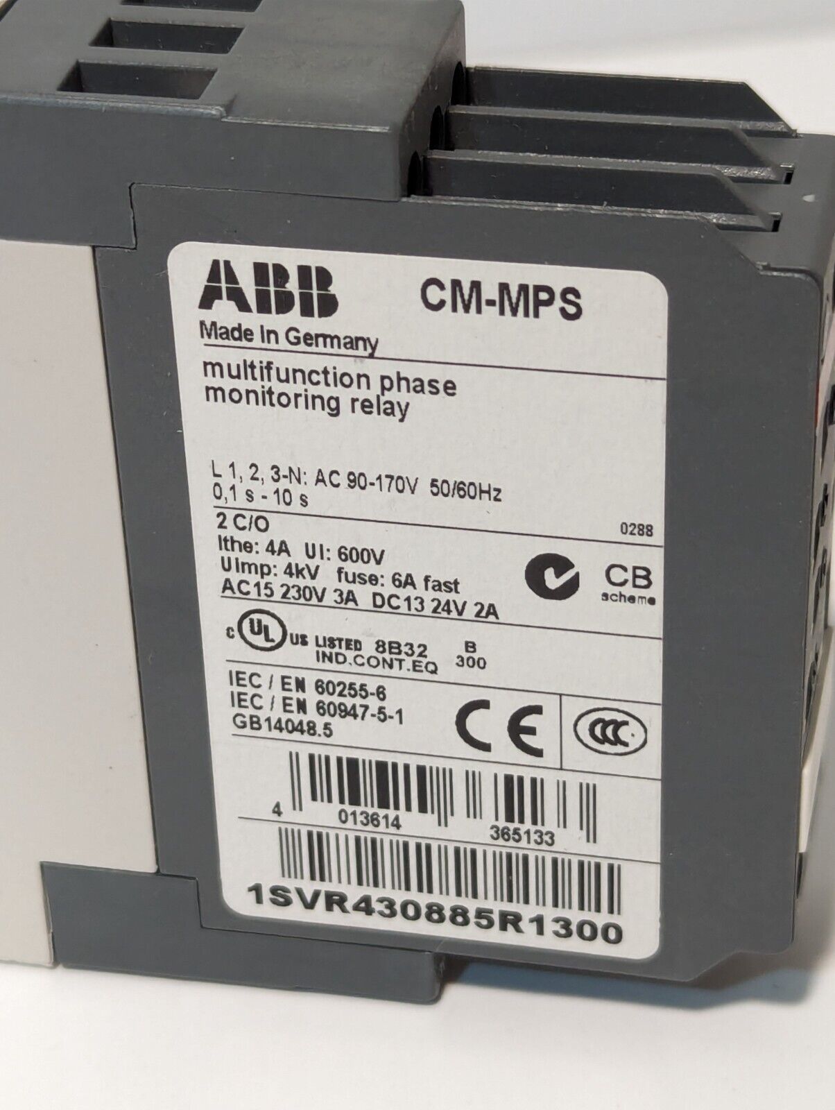 ABB CM-MPS off delay with aux voltage time relay 1svr430885r1300
