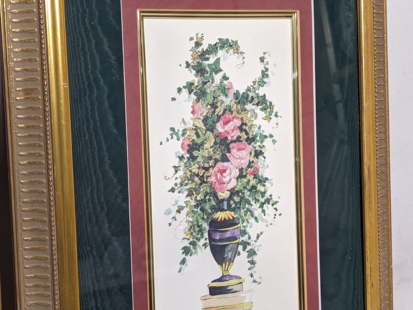 Two Original Watercolors (Flowers) Signed By Peggy Abrams, framed, 21 x 13.5 in