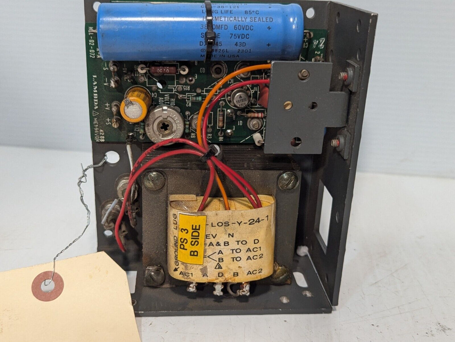 Lambda LOS-Y-24 regulated power supply, 24VDC@2.2A out, 105-125VAC or 210-250VAC