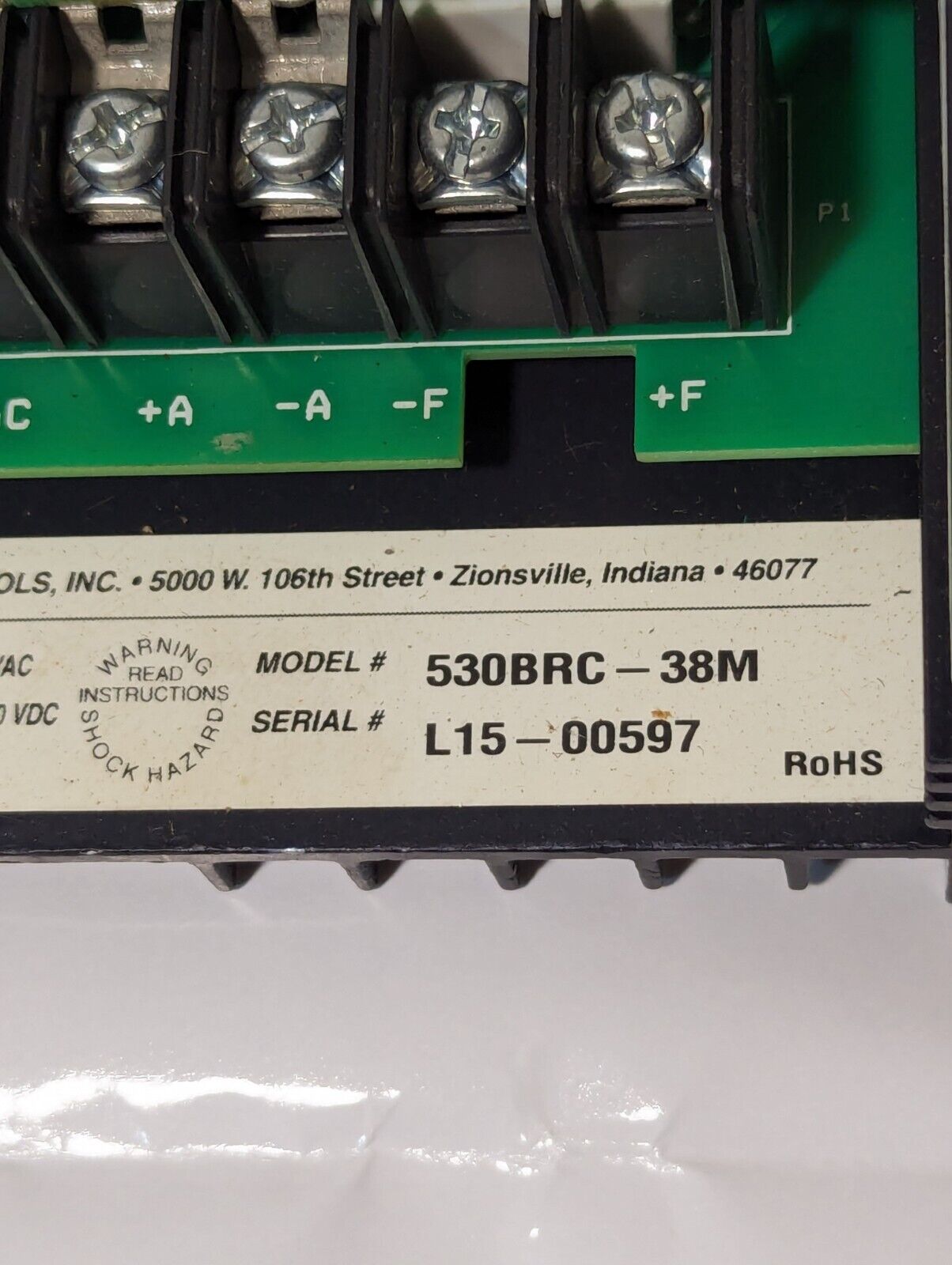 Dart Controls 530BRC-38M DC drive, 1/8 to 2.0 HP, dual voltage relay chassis