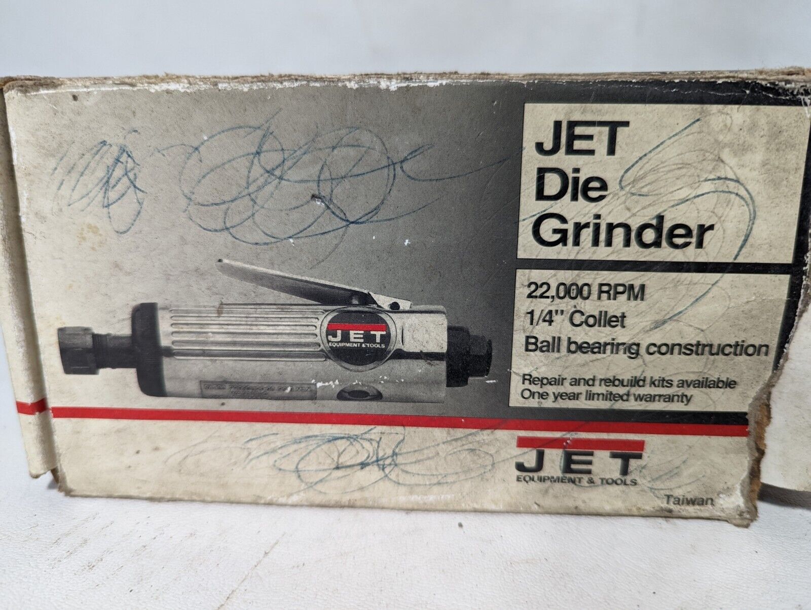 JET JSM-512 die grinder, 22,000RPM, 1/4" collet, ball bearing construction