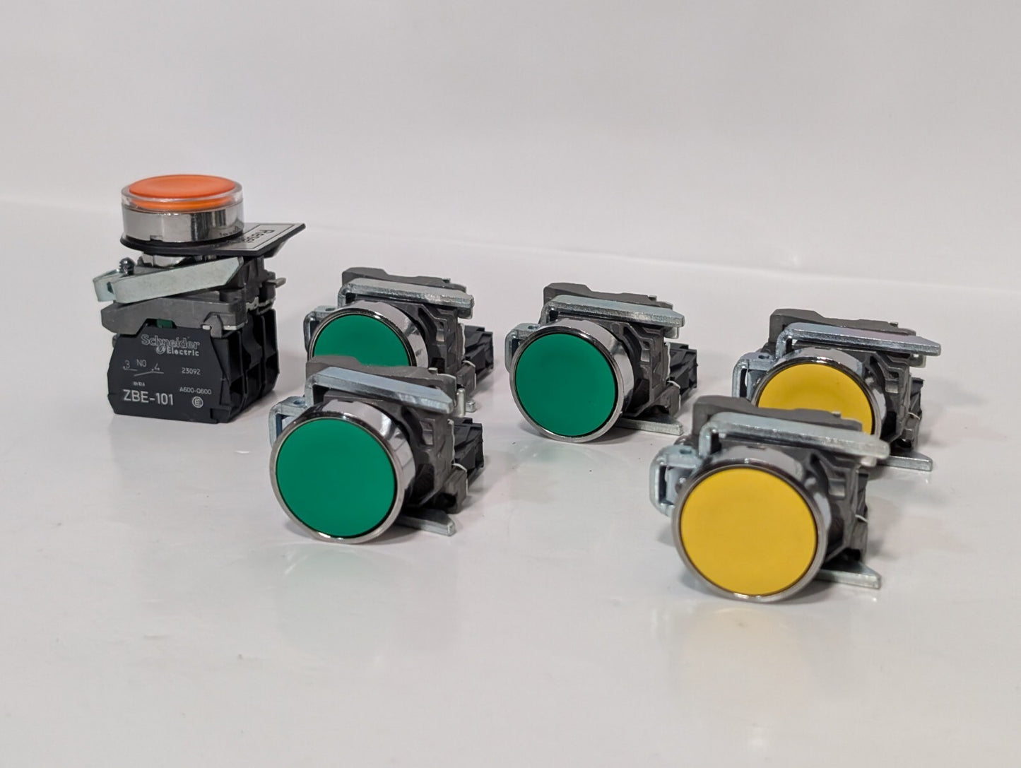 [6] Schneider Electric ZBE-101 Auxiliary Contact Block w/ Pushbutton Switch