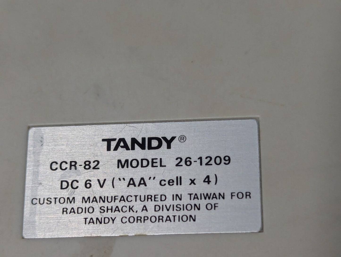 Tandy CCR-82 Computer Cassette Recorder w/Case, Model 26-1209 - Free Shipping