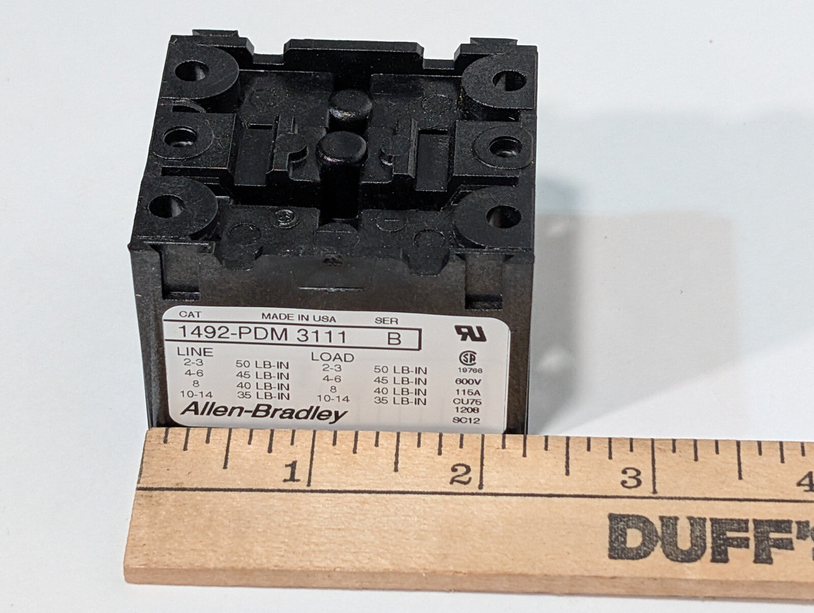 Allen Bradley 1492-PDM3111 Ser B Bulletin 1492 600V Terminal Block, CU Wire