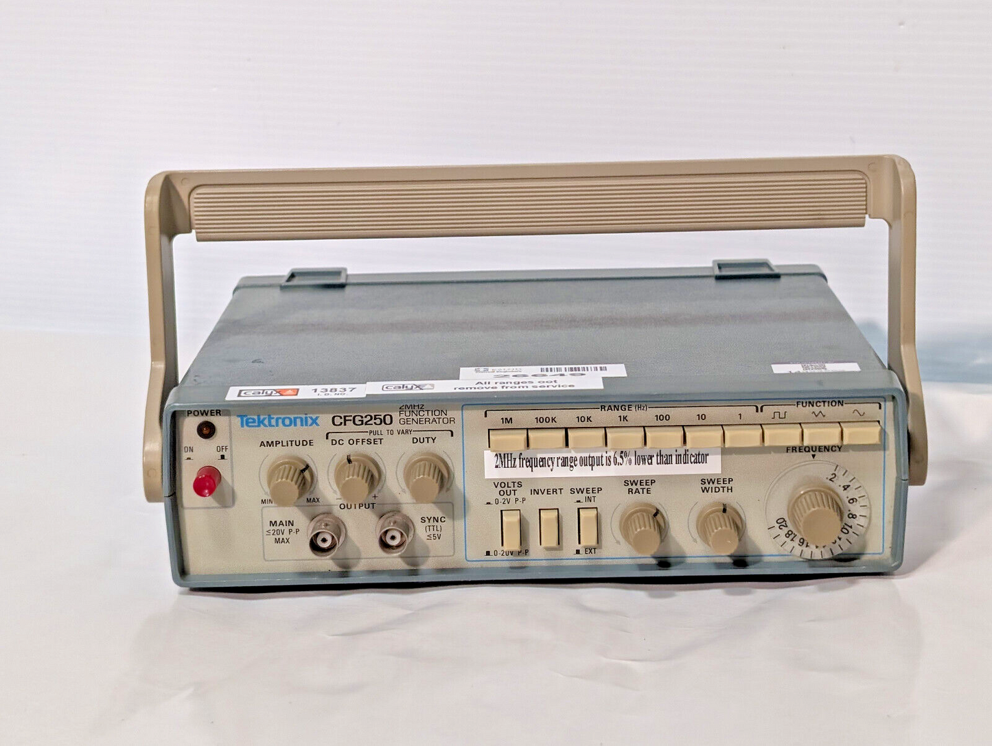 Tektronix CFG250 Function Generator with Power Cord 2MHz