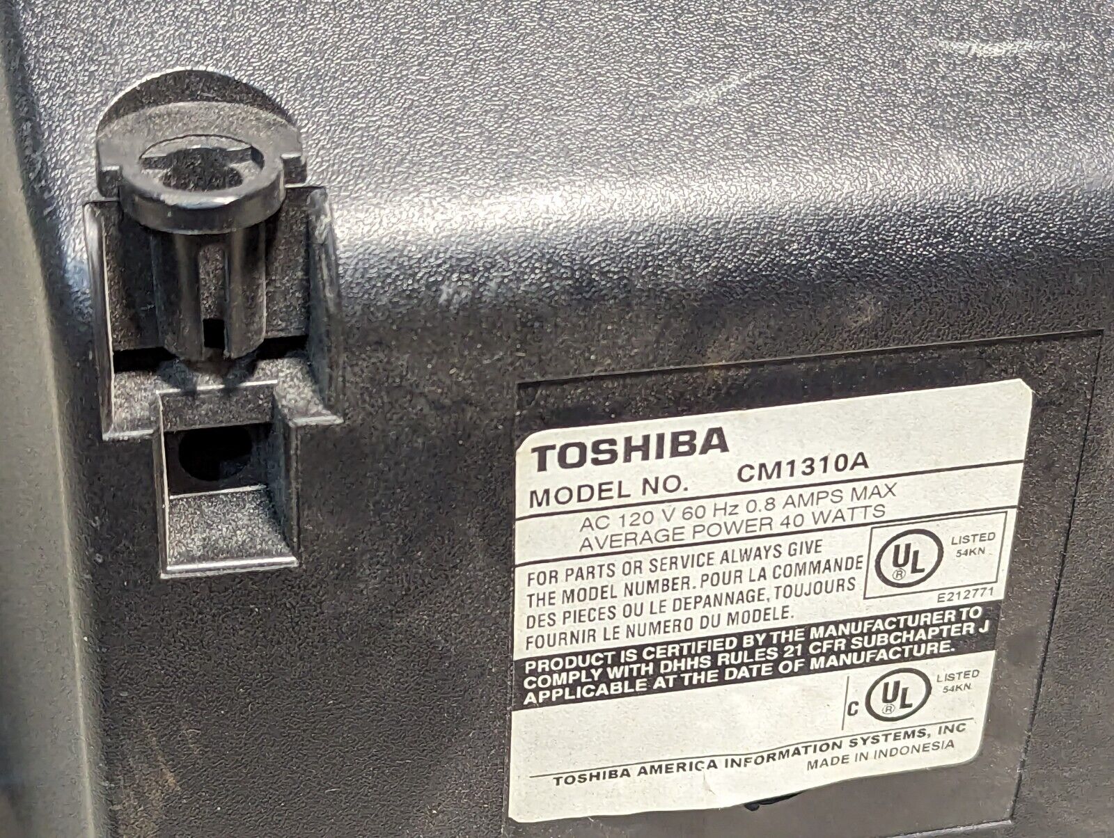 Toshiba CM1310A video monitor, 13-inch, high resolution, menu button missing