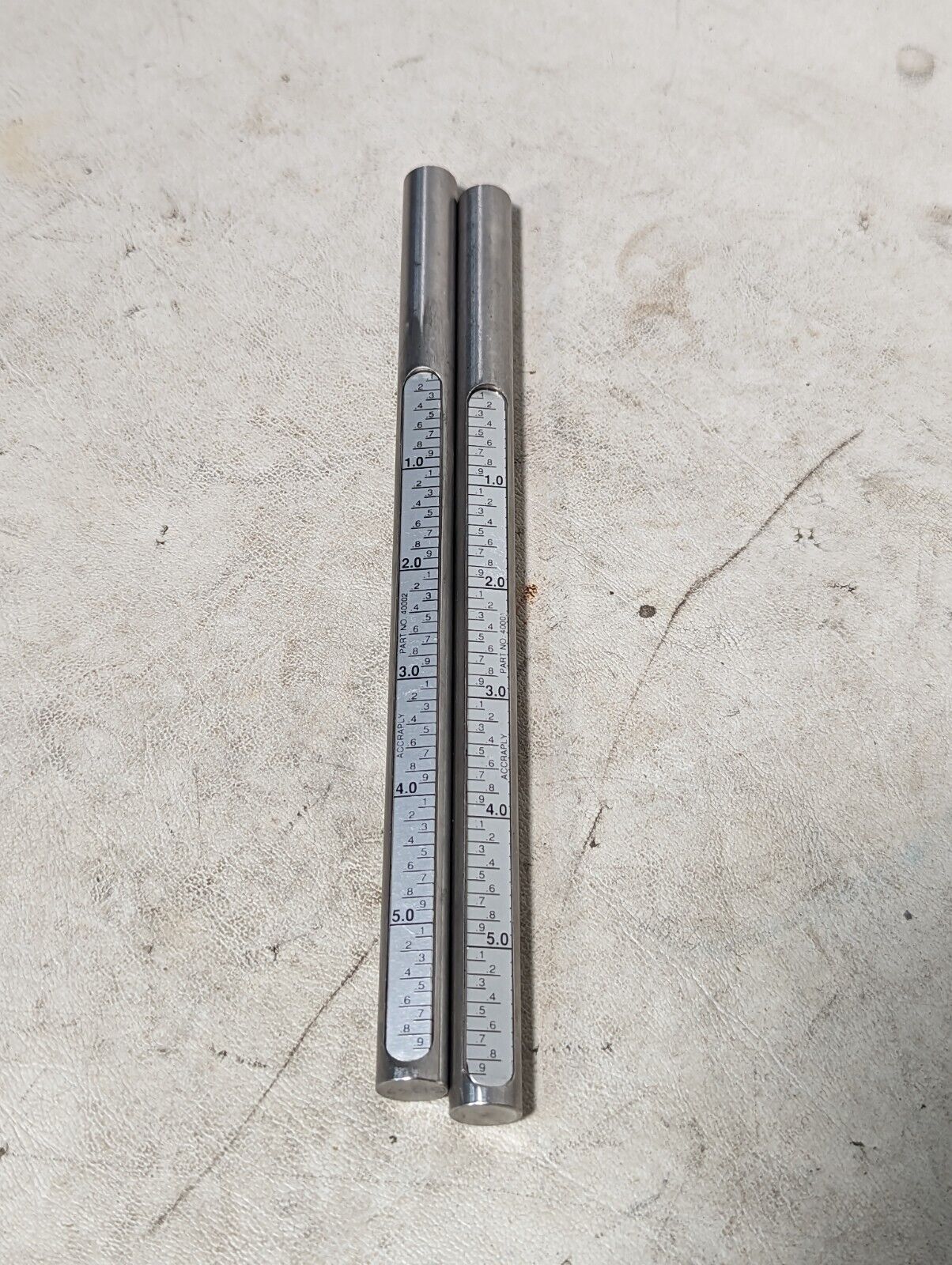 Accraply 40001 and 40002 measurement bars, 0-6 inches, 0.1 inch gradations