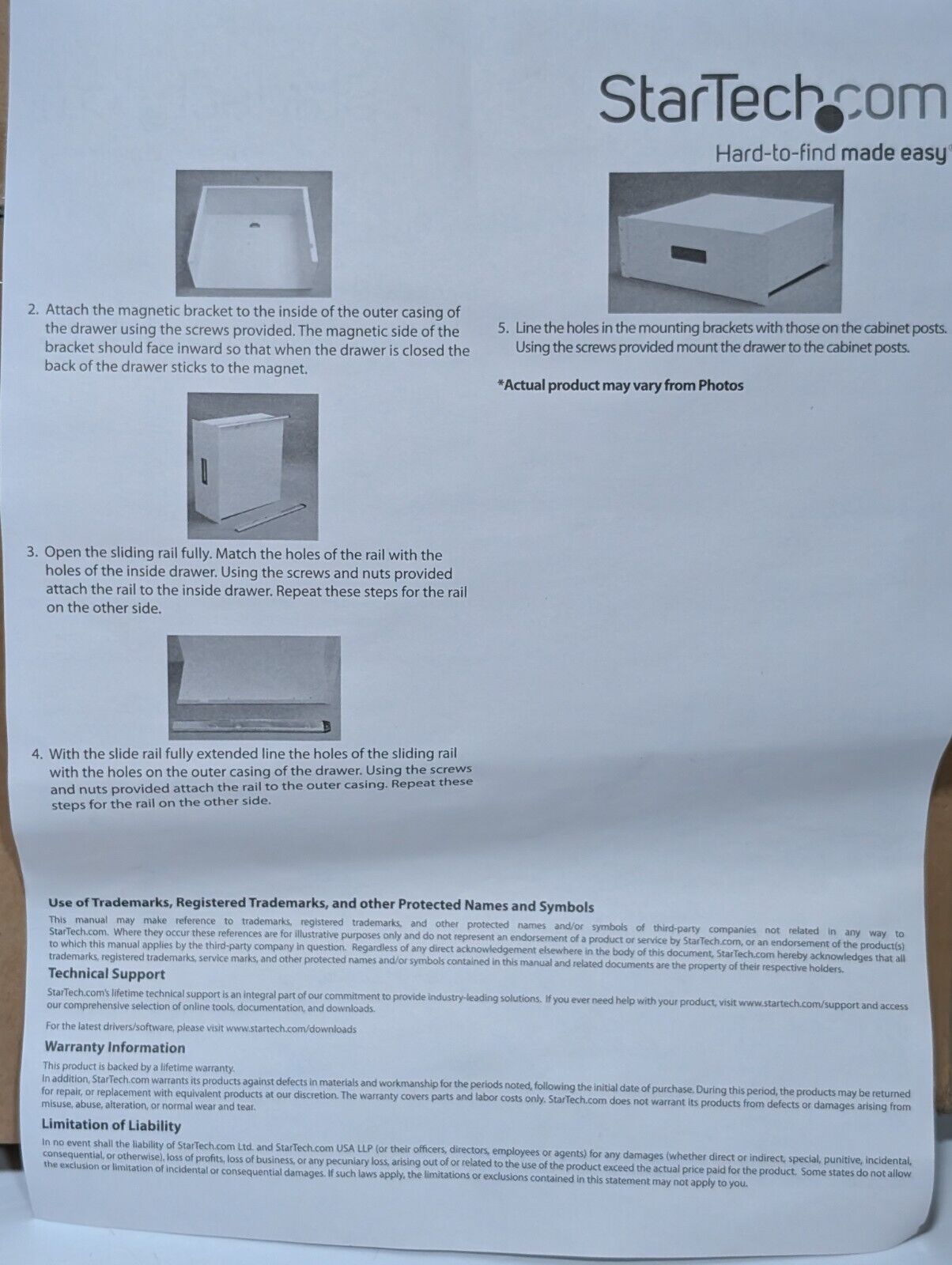 StarTech.com CABSHELF 2U Standard Universal Fixed Shelf for Server Racks, 19"