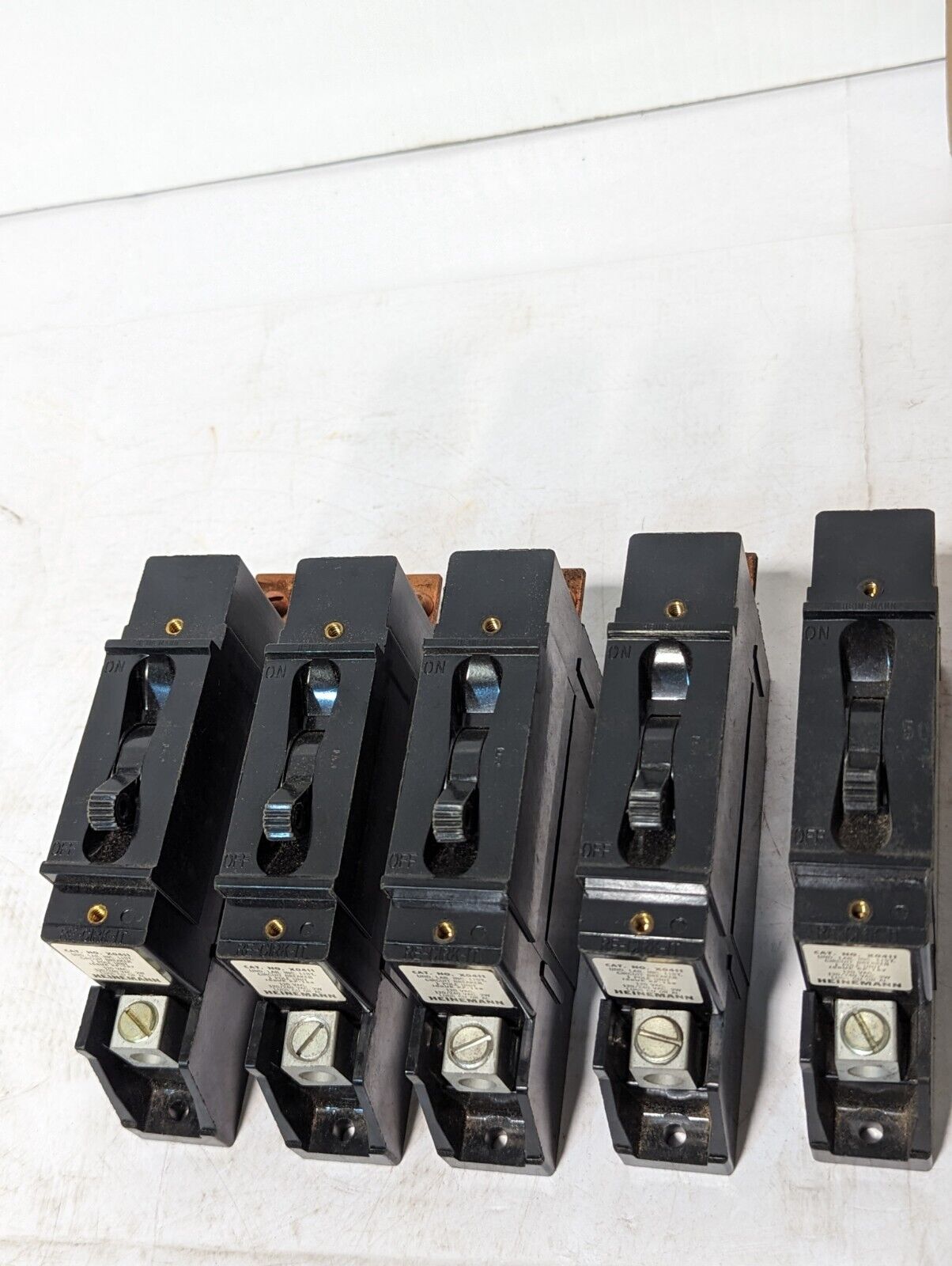 Box Of 5 Heinemann X0411 50A Circuit Breakers, 120/240VAC, 1 Pole
