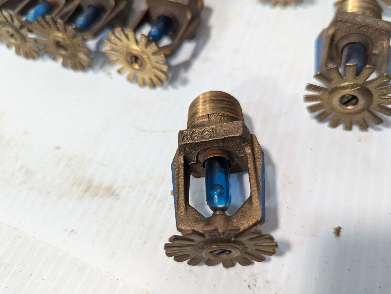 Lot of 4 Viking 1992 Brass Sprinkler Heads, Activate at 286° F (Blue) -Free Ship