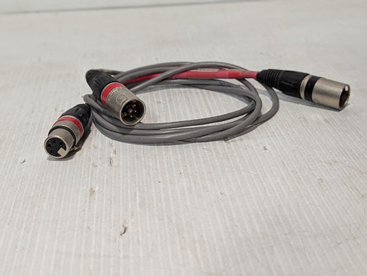 80-1179 XLR Splitter Cable, 1 XLR (M) Split to XLR (F) and XLR (M) - Free Ship