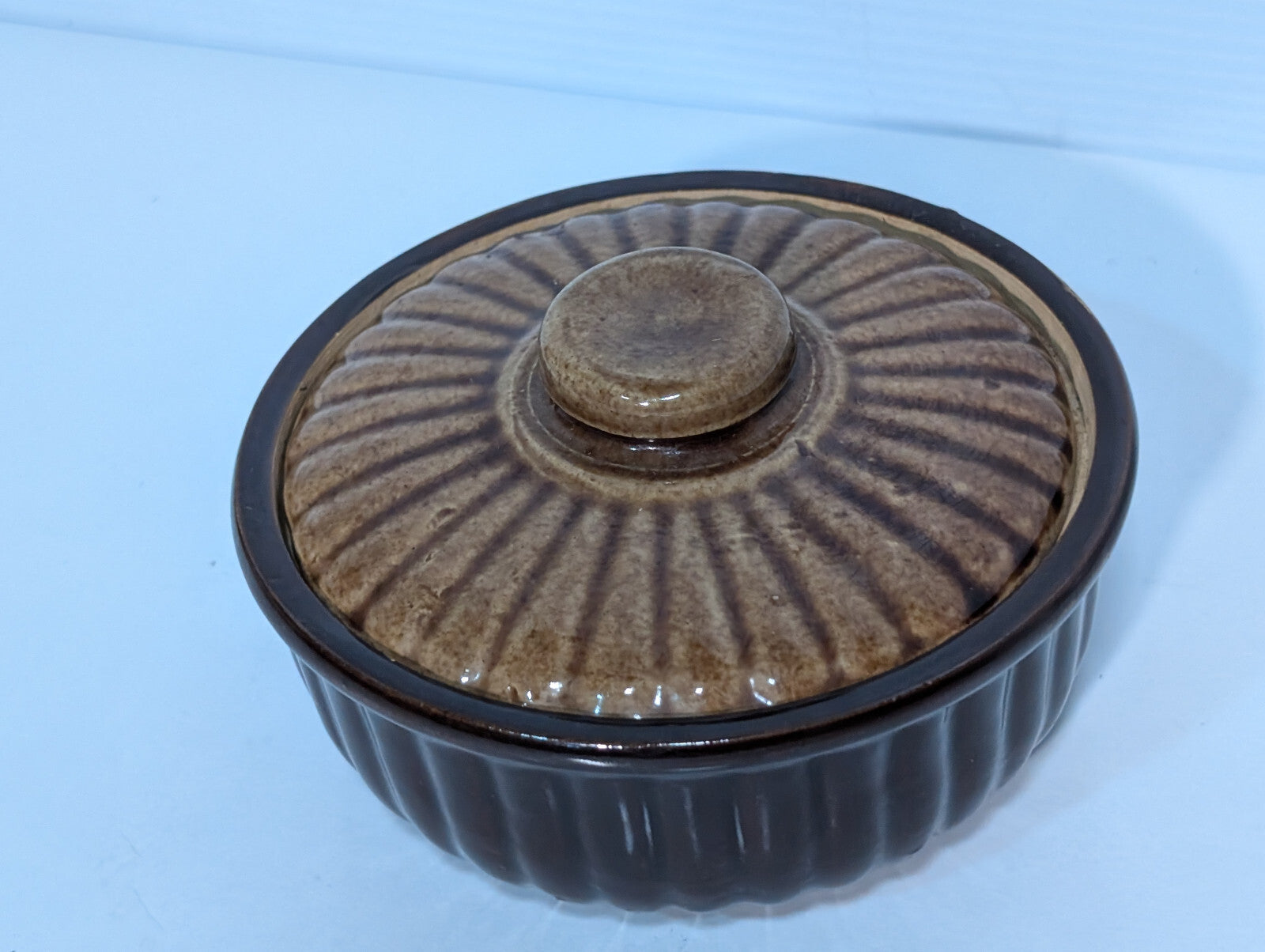 Vintage Stonewear Pottery Nut Candy Snack Serving Dish Earth Tone Made in USA