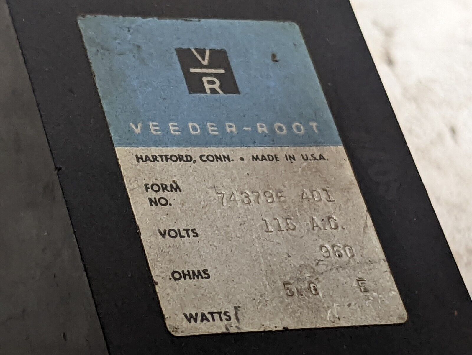Veeder-Root 743795 401 counter, 115VAC, 960 Ohms, 5.0 Watts