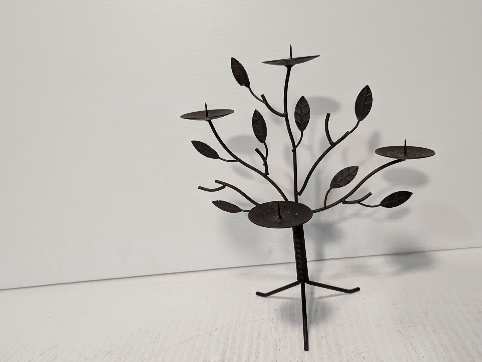 Vintage Freestanding Tree Shaped Candle Holder w\ 4 Tiers, Iron - Free Shipping