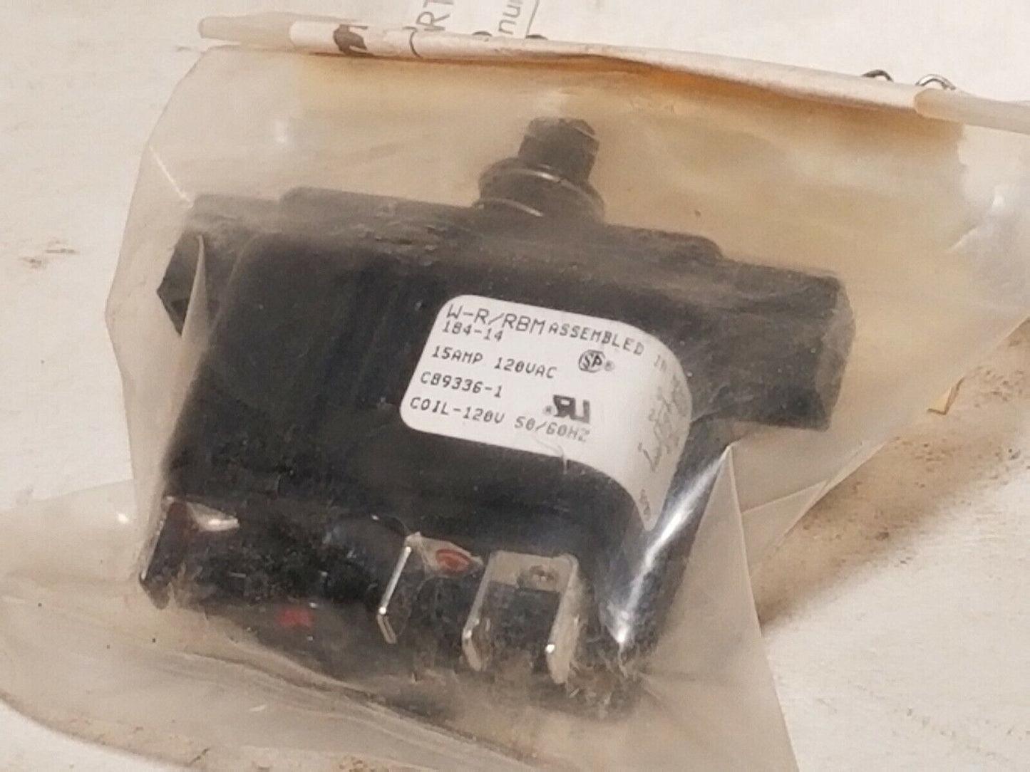 White-Rodgers W-R/RBM 184-14 compact relay, 15 amp, 120VAC