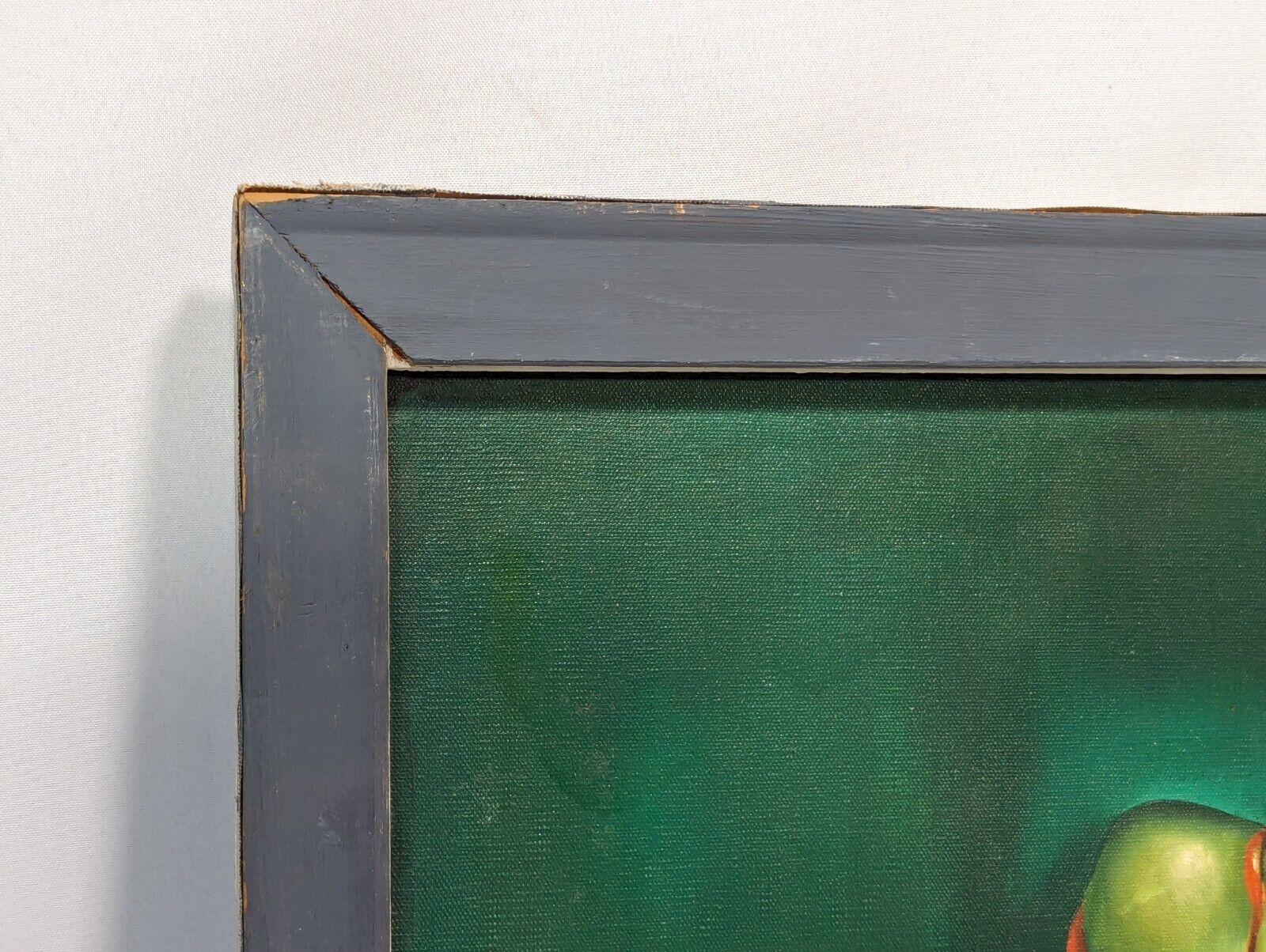 Freda Hunt bleeding pepper painting, August 1974, with abstract sky painting on