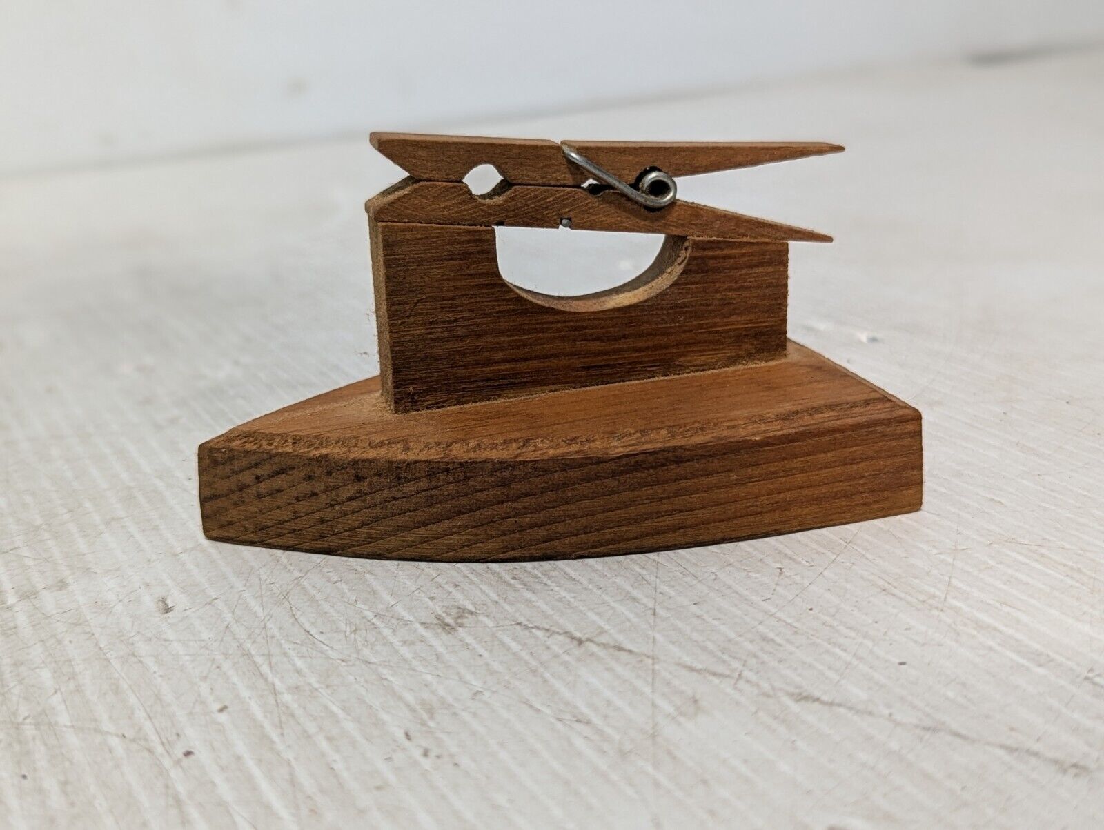 Vintage Wood Paper Clip Desk Top Accessory as pictured - Free Shipping