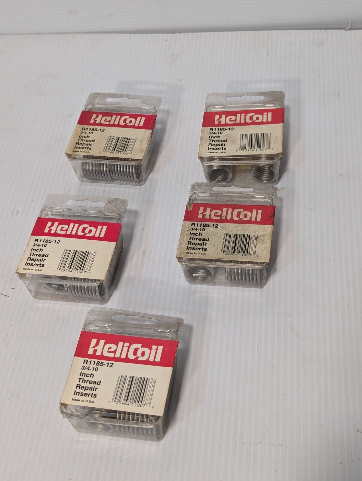 Lot of 5 HELICOIL R1185-12, 3/4-10 INCH THREAD REPAIR INSERTS  - Free Shipping
