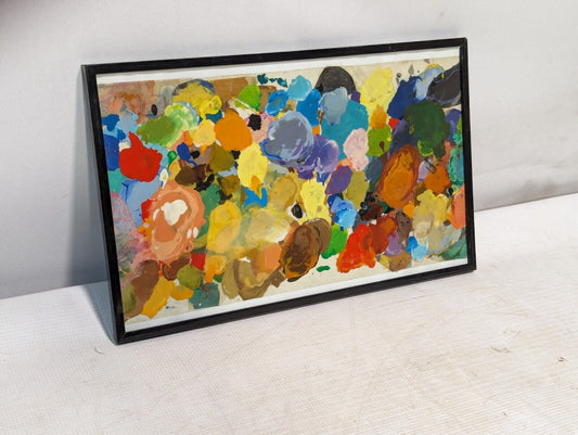 Unsigned abstract print, many colors, 14.5 x 9 inches