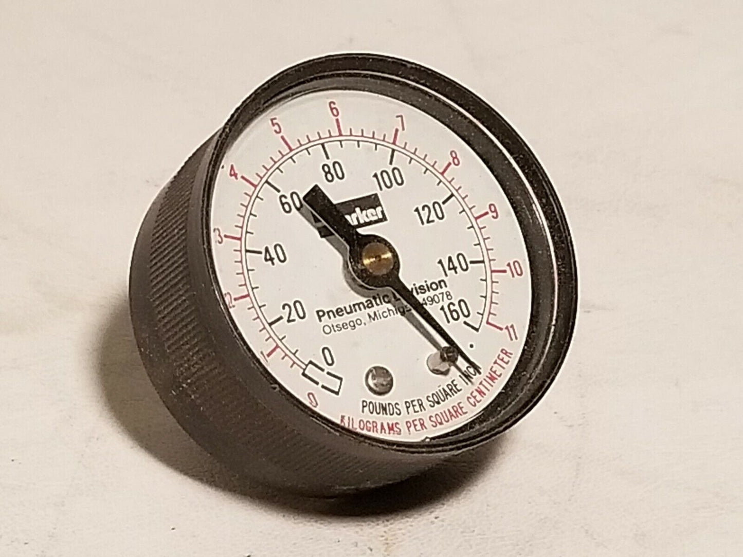 Parker analog air pressure gauge, manometer, 0-160 PSI