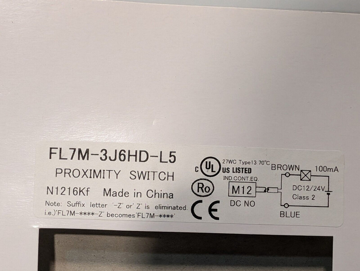 azbil FL7M-3J6HD-L5 Proximity Switch Sensor DC 2Wire, Yamatake FL7M3J6HDL5