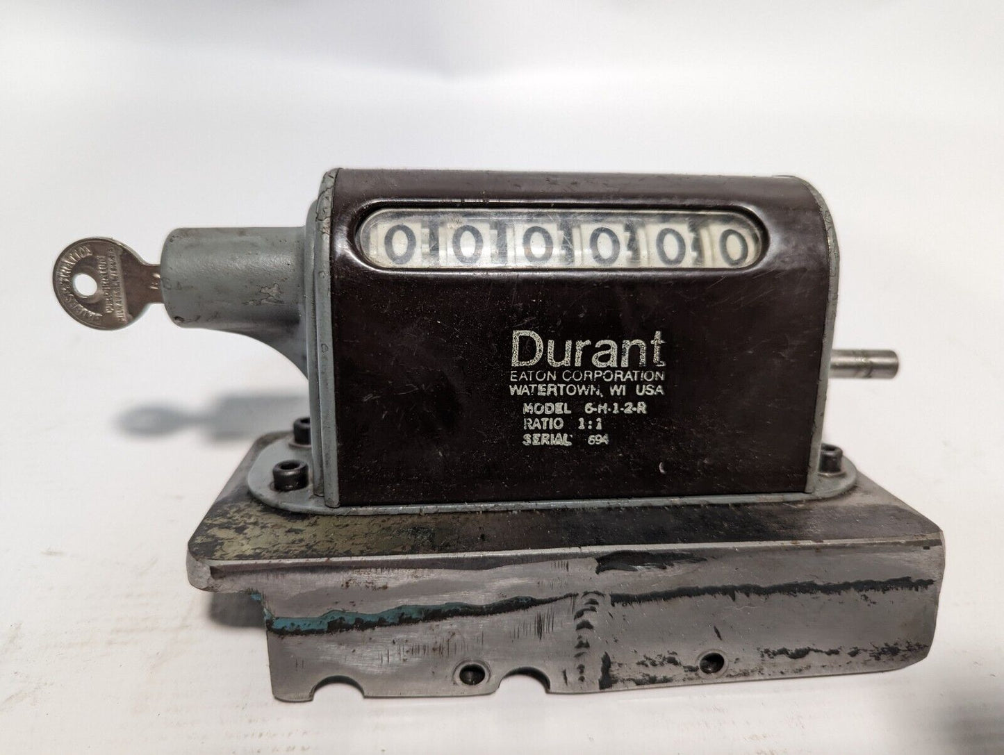 Durant Eaton Model 6-M-1-2-R Vintage Stroke Counter With Key