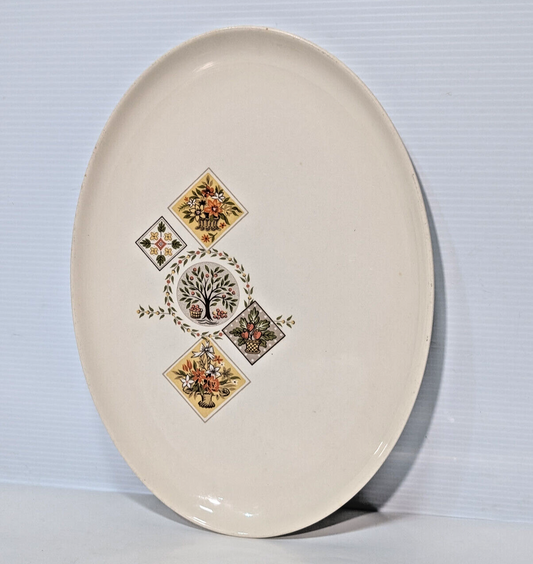 Vintage Taylor Smith Brocatelle Ever Yours Oval Serving Platter, 1960s, MCM