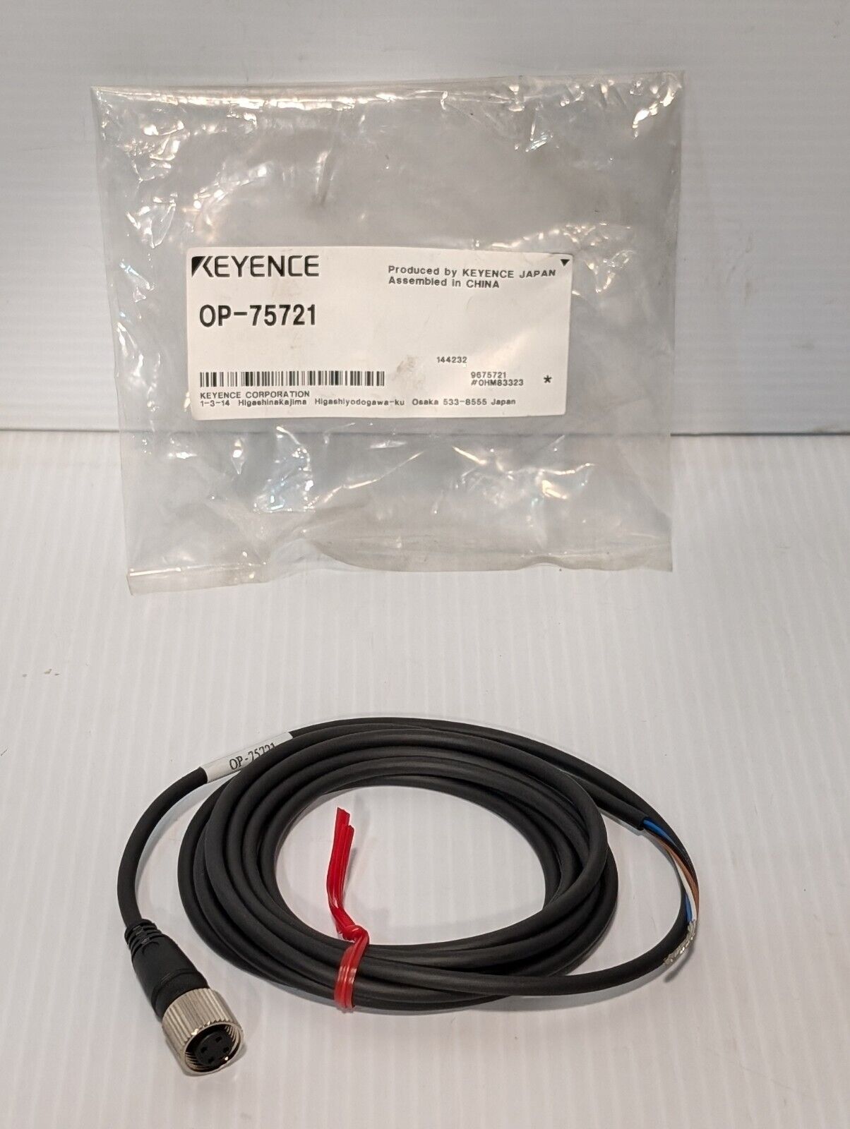 Keyence OP-75721 Connector Cable, M12 4-Pin Connector to Loose Wires - Free Ship