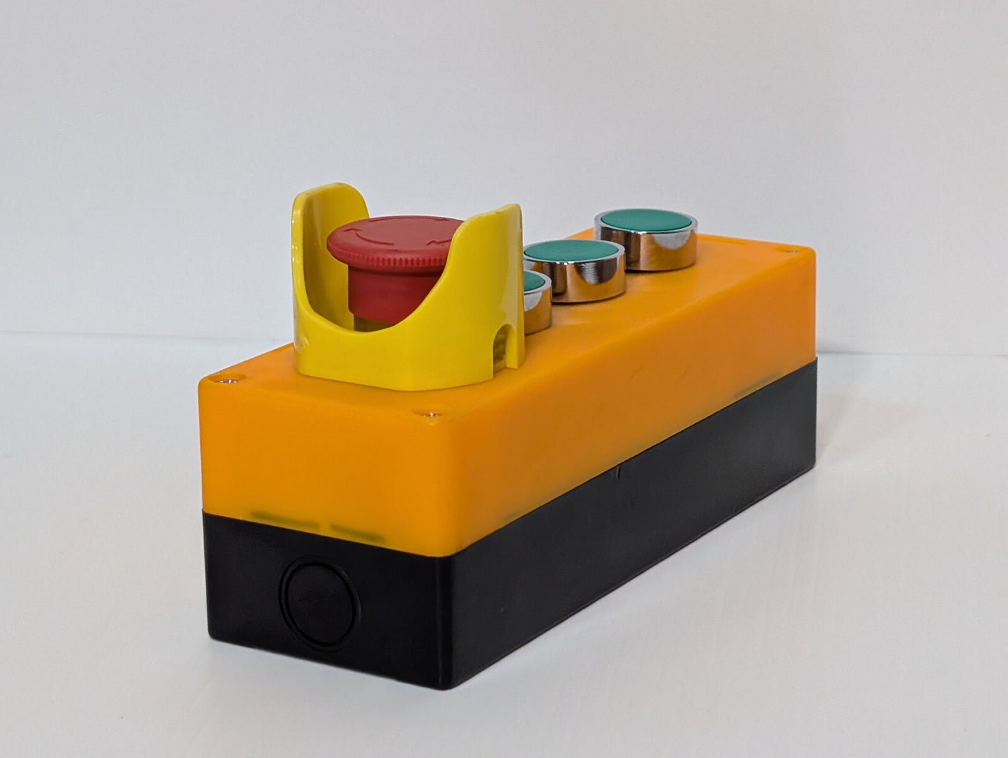Yellow Industrial Push-Button Switch Control Box Emergency Stop Knob 3 Green