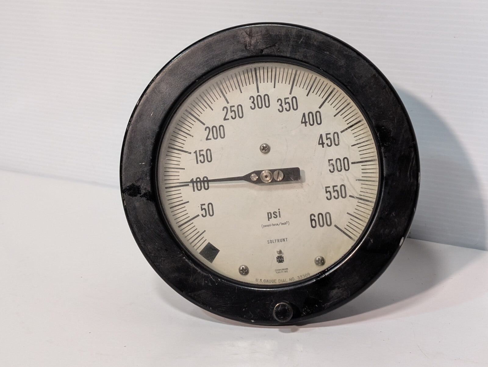 US Gauge (Ametek) 33509 Pressure Gauge, 0-600psi, 5.75" Dial Face, 1/4"npt