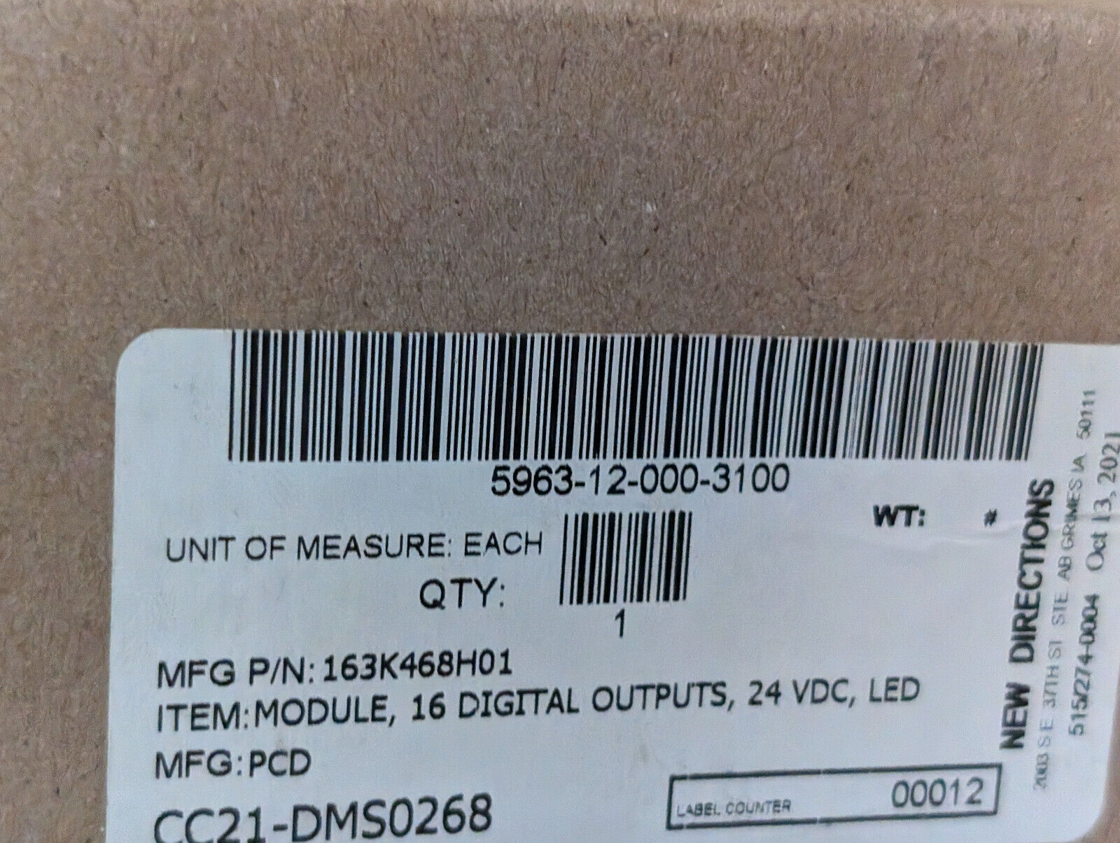Turck BL67-16DO-0.1A-PNR Module, 163K468H01, 16 Digital Outputs, 24 VDC, LED