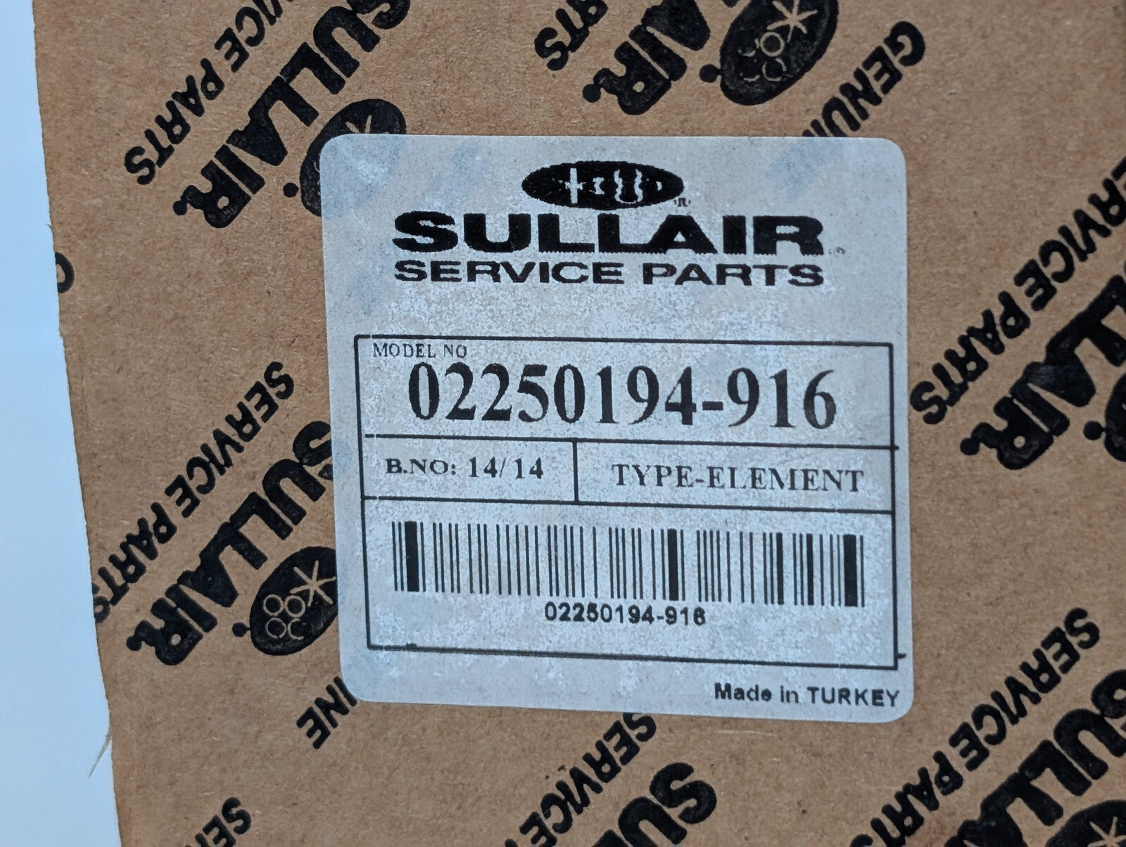 Sullair Service Parts 02250194-916, 14/14, Filter Element, O Ring, Blue