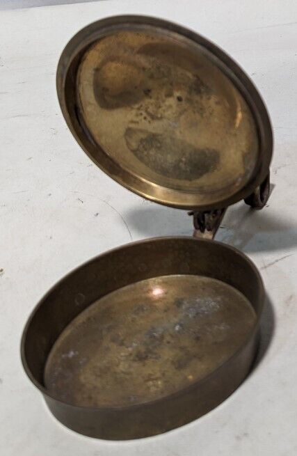 Vintage Silent Butler Crumb Catcher Brass - 7" L x 4.5" diameter