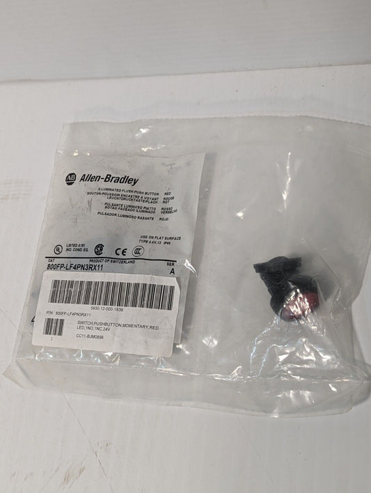 Allen Bradley 800FP-LF4PN3RX11 Illuminated Flush Push Button Red - Free Shipping