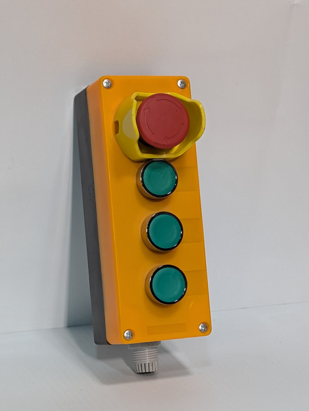 Yellow Industrial Push-Button Switch Control Box Emergency Stop Knob 3 Green