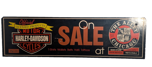 The Alley Chicago Harley Davidson Bus Stop Bench Ad Memorabilia Punk Moto Goth