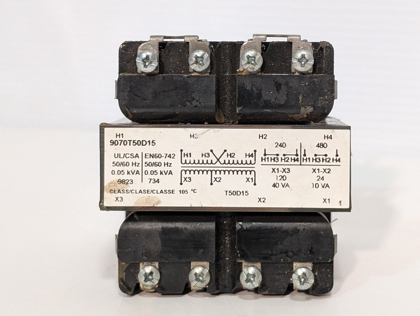 Square D 9070T50D15 Chassis Mount Control Transformer 24/115V, 25/120V, 50/60Hz