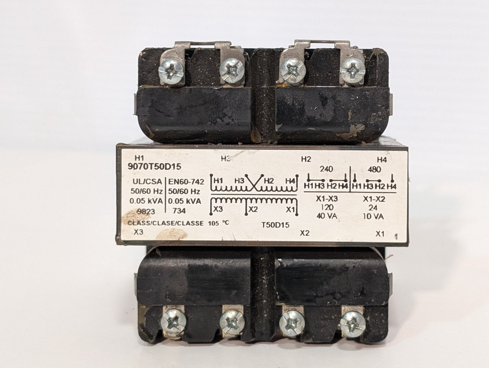 Square D 9070T50D15 Chassis Mount Control Transformer 24/115V, 25/120V, 50/60Hz